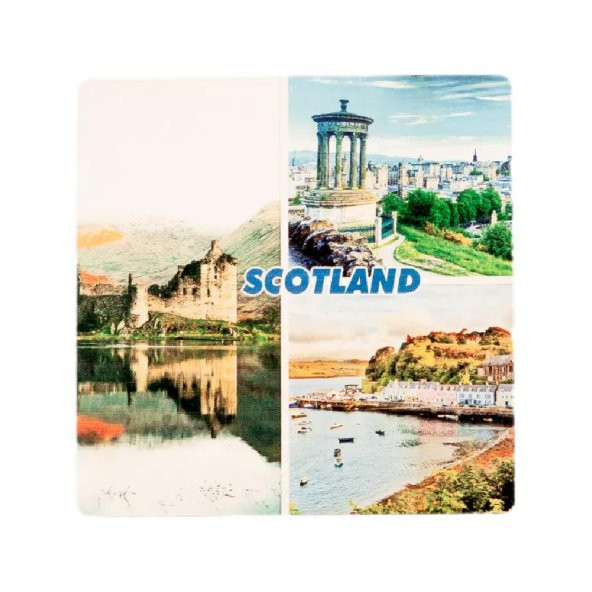 İskoçya Temalı Ahşap Bardak Altlığı