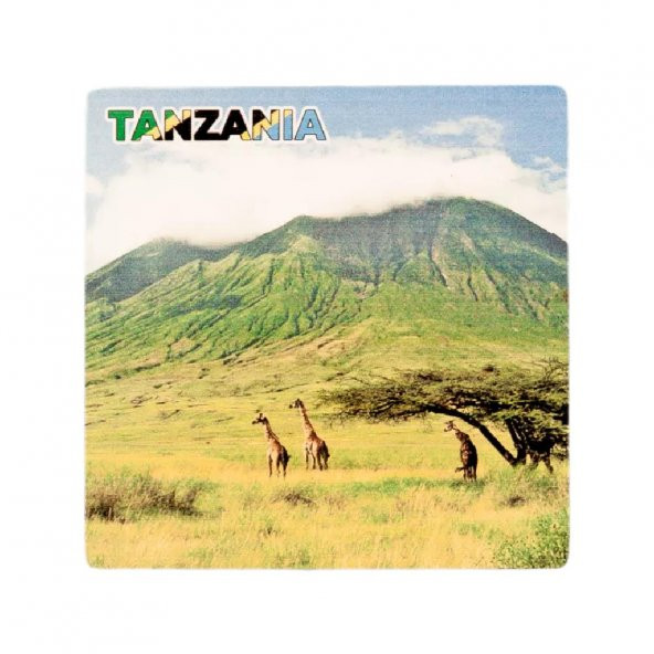 Tanzanya Temalı Ahşap Bardak Altlığı