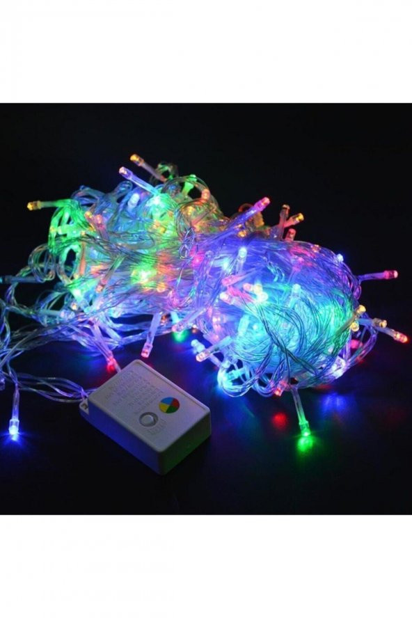 Led Fişli Lamba 10 Metre 100 Led Renkli Yılbaşı Çam Ağacı Süsü Renkli Işık