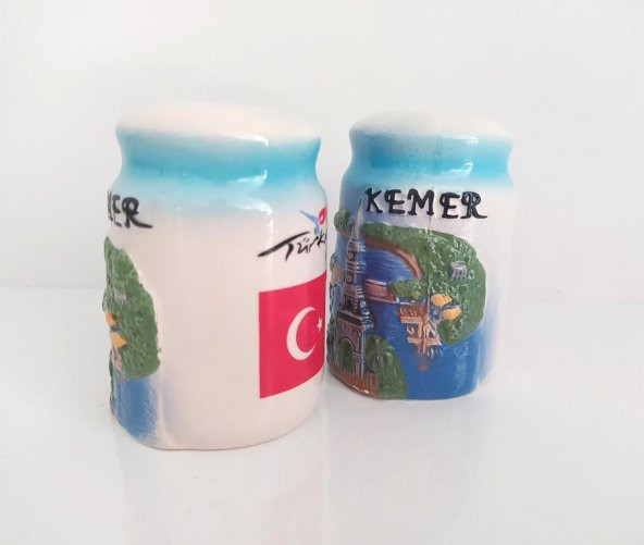Seramik İkili Tuzluk Biberlik Baharatlık - 3