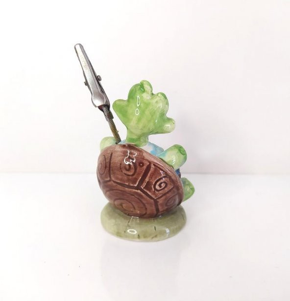 Kaplumbağa Minik Notluk Dekoratif Biblo Masaüstü Süsü 8 cm - Resim 2