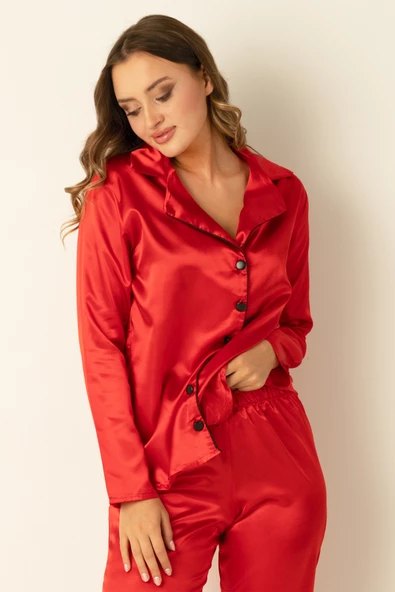 DoReMi Uzun Kollu Saten Pijama Takımı - 7