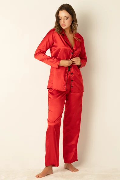 DoReMi Uzun Kollu Saten Pijama Takımı - 4