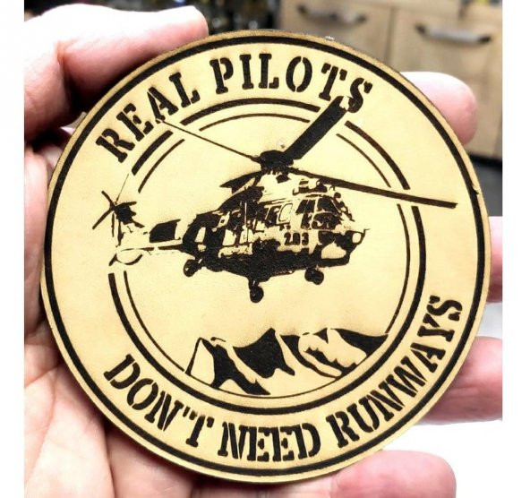 REAL PILOTS DONT NEED RUNWAYS COUGAR Deri PEÇ - Arma - Askeri Patch - 2