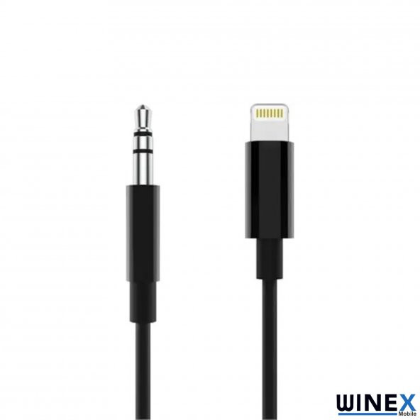 Winex AX37 Gfz Lightning to 3.5mm Aux Ses Kablosu Siyah - 3