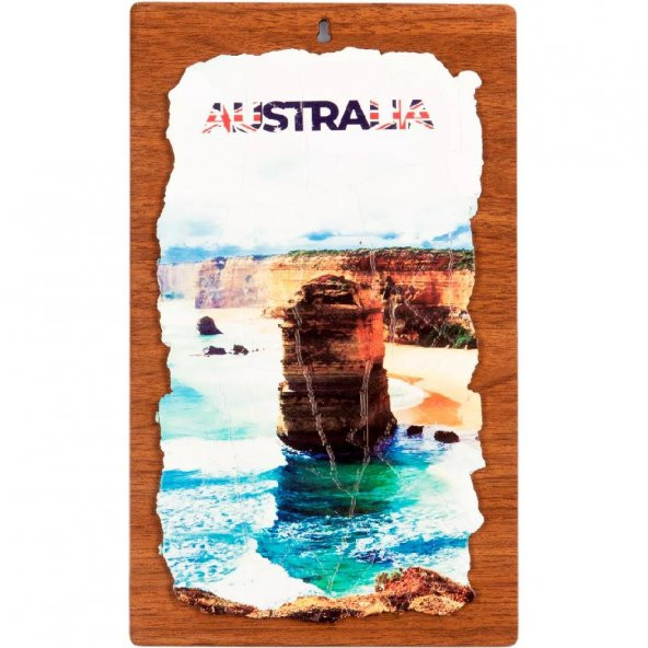 Avustralya Okyanus Temalı Ahşap Fresco Tablo