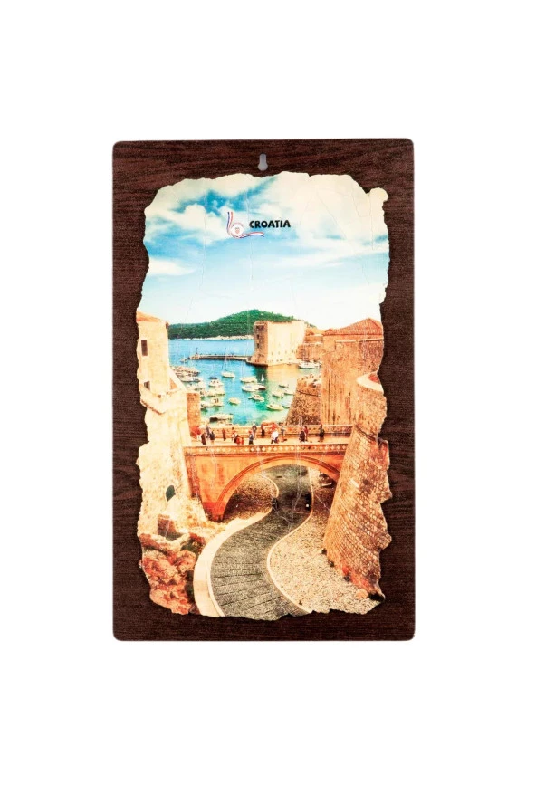Hırvatistan Temalı Ahşap Fresco Tablo - 2