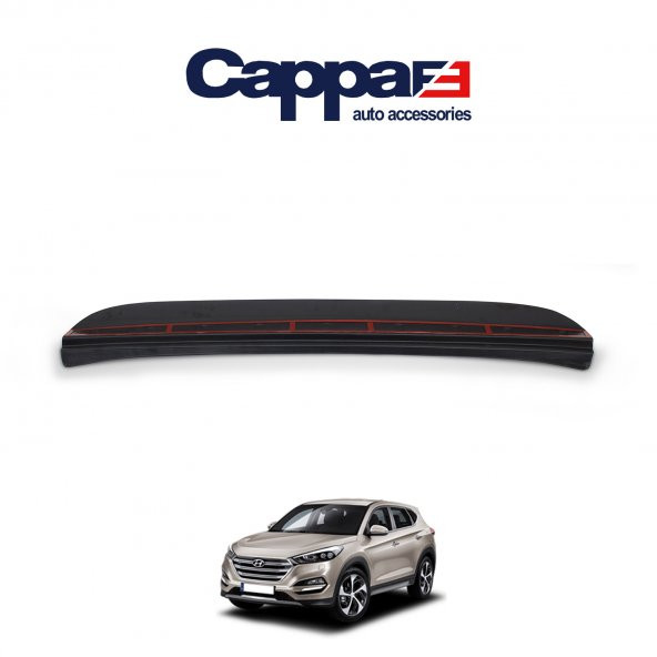 CAPPAFE Hyundai Tucson Arka Tampon Eşiği Koruma Akrilik (ABS) Piano Black 2016-2018