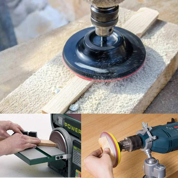 42 Parça 115 Mm Cırt Zımpara Seti + Matkap Aparatı - 4