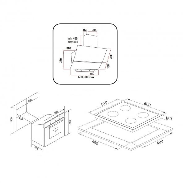 Exep Smart Beyaz 3 Lü Ankastre Set (Ed402-Eo320-Ef200) - 5