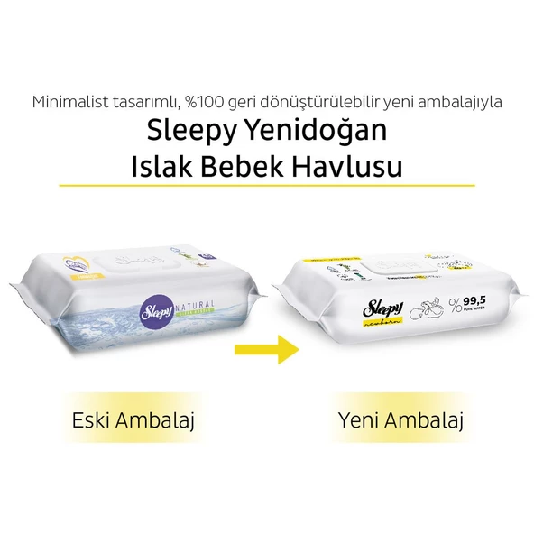 Sleepy Yenidoğan Islak Bebek Havlusu 24x40 (960 Yaprak) - 6