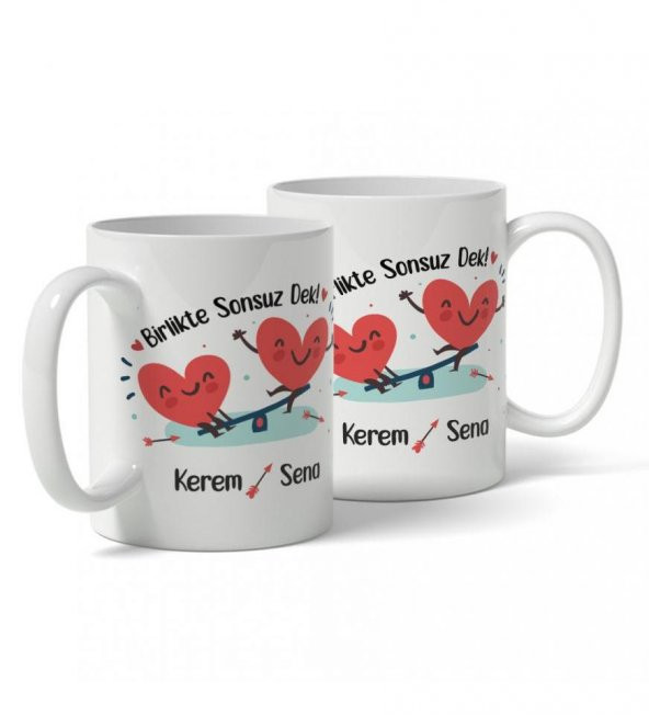 Birlikte Sonsuza Dek İsme Özel Sevgililer Günü Kupası ürün görseli