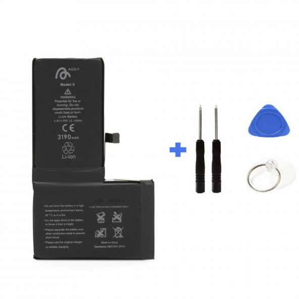 Aggiy Iphone X Güçlendirilmiş Batarya 3190 mAh