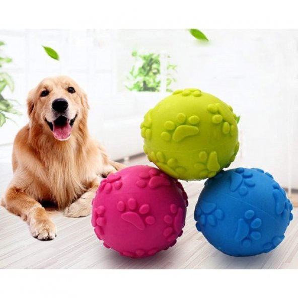HİLAYS Pati Desenli Köpek Isırma Topu Büyük Boy At Getir Top