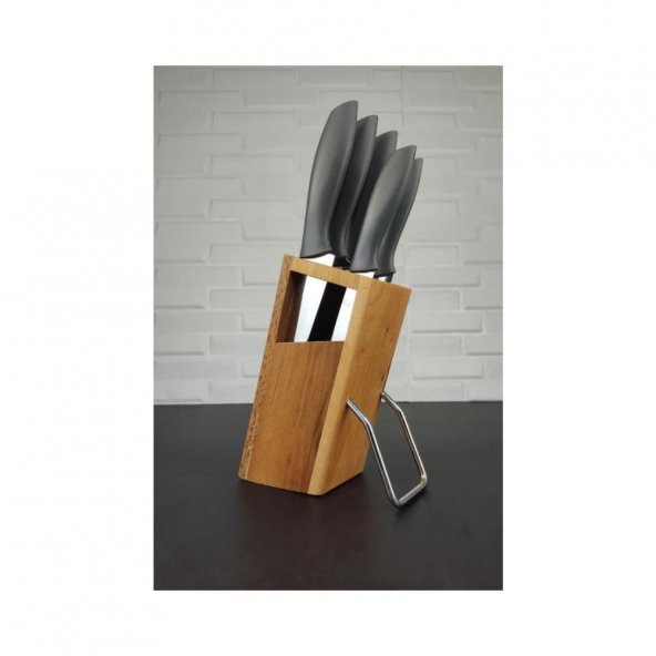 Cooker 6 Parça Standlı Bıçak Seti Gri CKR2830