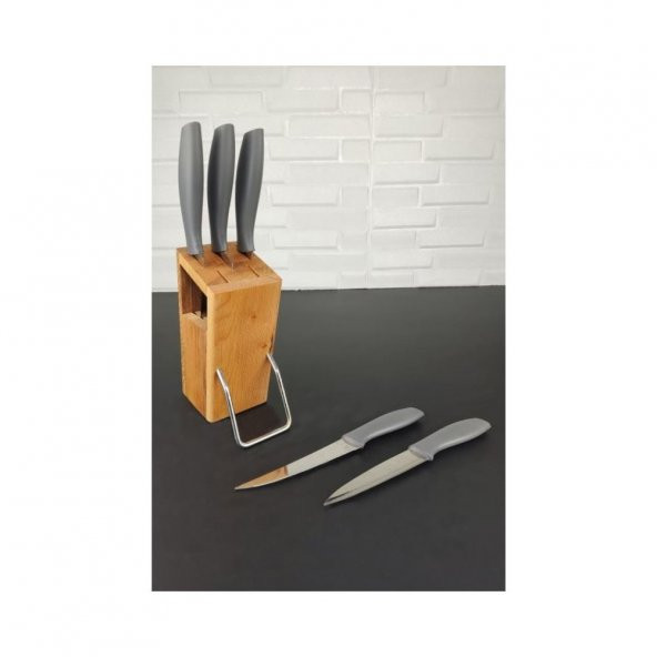 Cooker 6 Parça Standlı Bıçak Seti Gri CKR2830 - 2