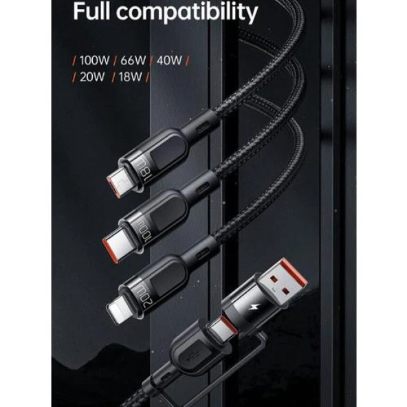 Mcdodo 100W 3İn2 Pd Hızlı Data-Şarj Kablosu 6A 1.2M-Siyah Ca-8800 - Resim 3