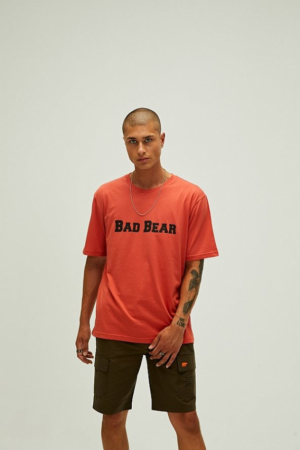 Bad Bear Title T-Shirt Erkek Kısa Kollu Tişört Turuncu 22.01.07.053