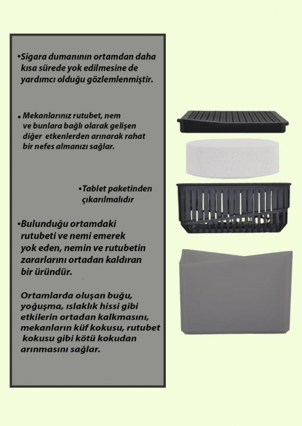 500 Gr. Kare Nem Alıcı Aparat Naturel (Tablet Dahil) - 3