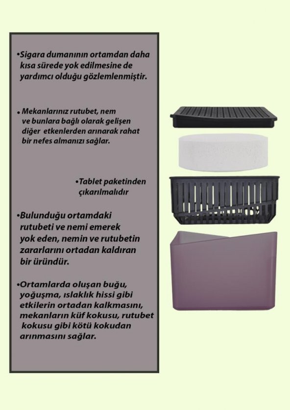 500 Gr. Kare Nem Alıcı Aparat Lavanta (Tablet Dahil) - 3