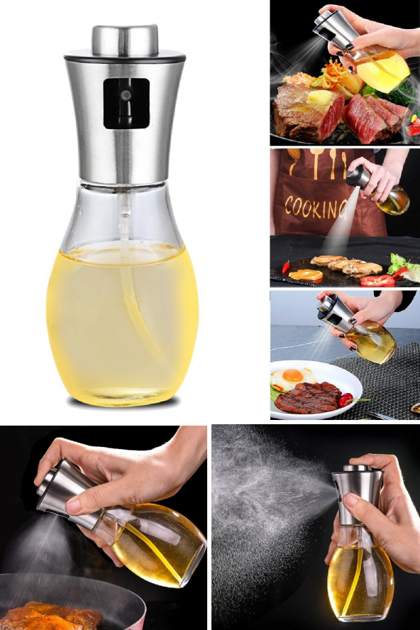 Biterse 200 ml  Pompalı Sprey Yağdanlık Sprey Yağlık Sirkelik Cam Sprey Yağlık