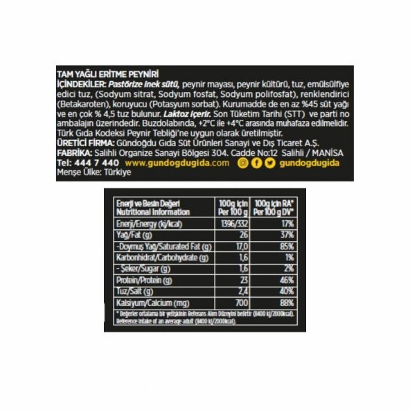 Gündoğdu Tost Peynir 1000gr 3lü - 3