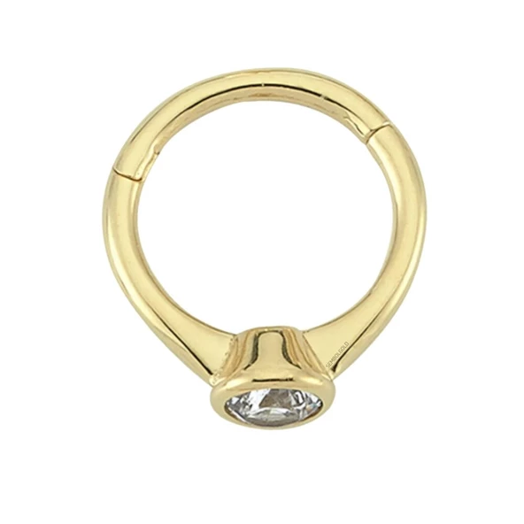 Altın Halka Piercing Tektaş 14 Ayar - 2