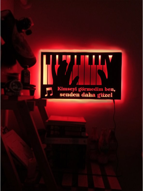 Mony Tasarım Ledli Şarkı Sözü Hediye Tablo - 1