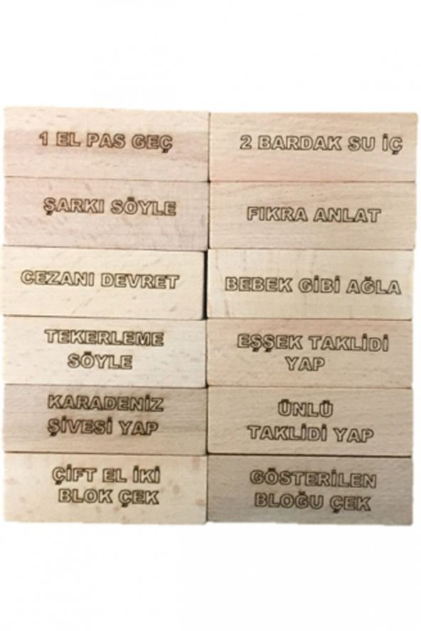 Trendy Toys Cezalı Jenga - Denge Oyunu - 54 Parça Doğal Ahşap Jenga