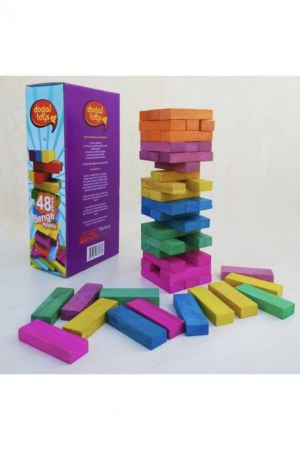 doğal toys Renkli Denge Oyunu 48 Parça - 2