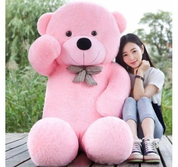 Özgüner Oyuncak PAPYONLU Dev Peluş Ayı 120cm Pembe Renk Pelüş Ayıcık Özel Fiyat