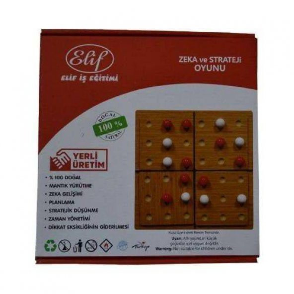 Elif İş Eğitim Ahşap Pentago Strateji Oyunu 5 Nokta Othello Taktik Zeka Oyunu - 1