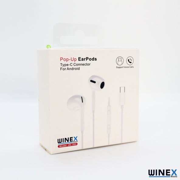 Winex JHL203 Pro3 Type-C Mikrofonlu Kablolu Kulaklık Beyaz - 4