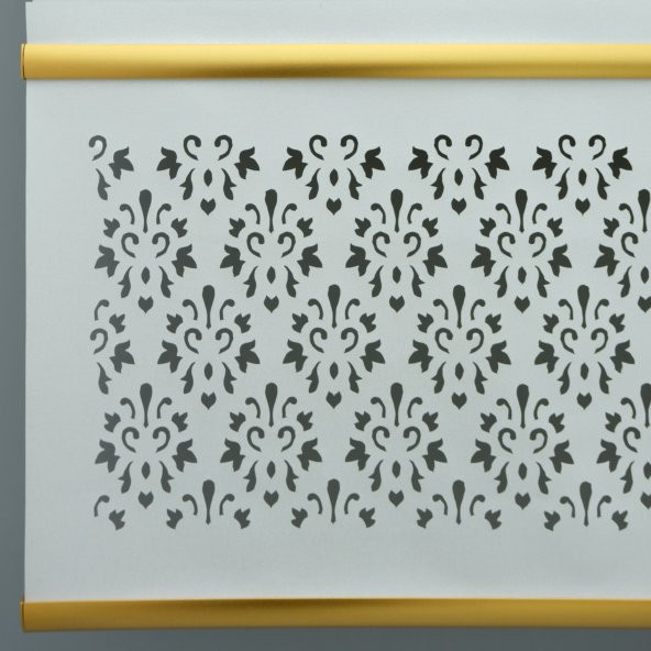 Lazer Kesim Stor Perde - Gold Lama Detaylı  Beyaz 240x260 cm - 5