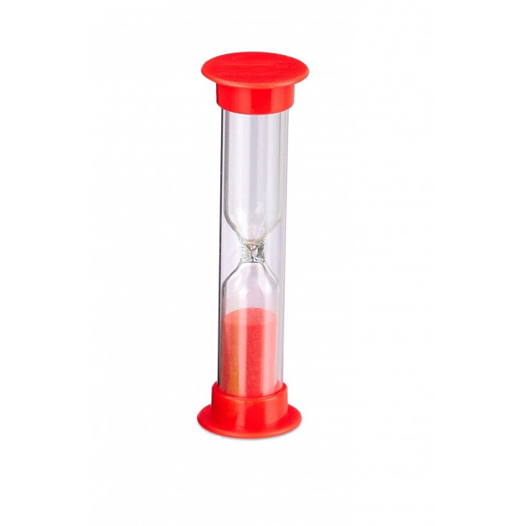 Kutubist Kırmızı Plastik 1 Dakikalık Kum Saati 10cm