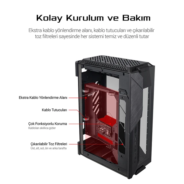 ASUS ROG Z11 ADRESLENEBİLİR RGB FANLI TEMPERLİ CAM USB 3.2 MINI - ATX OYUNCU KASASI - 3