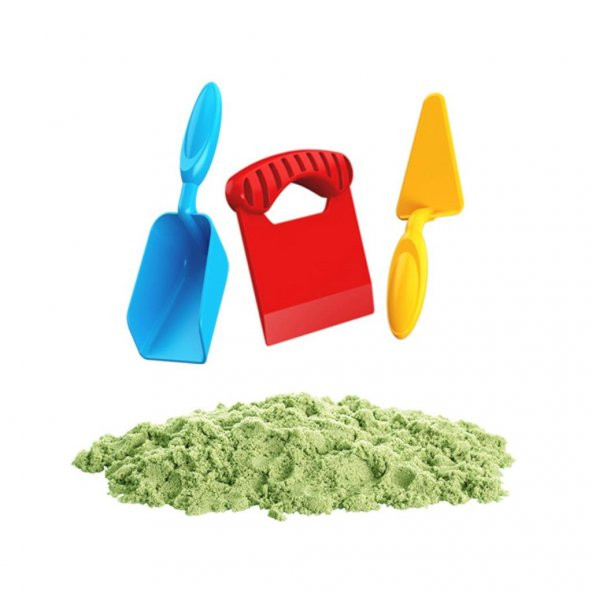 03692 Aksesuarlı Yeşil Kinetik Oyun Kumu 1000 gr -Dede - 2