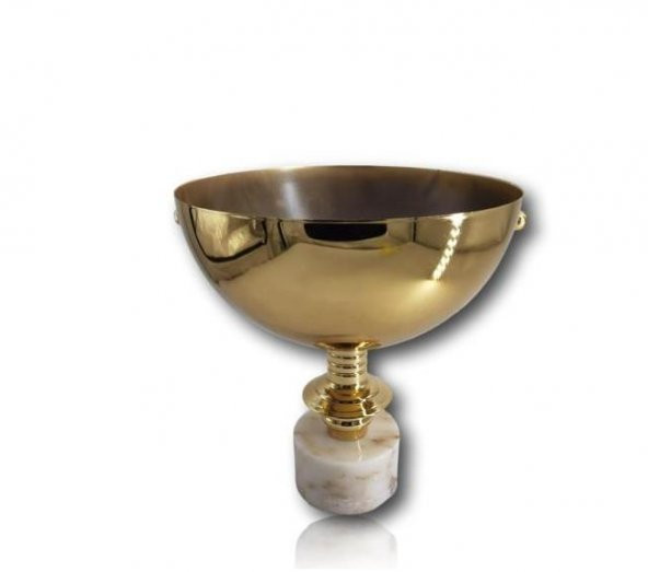 Crearthome Mermer Kaideli Metal Orkide Saksısı Gold C27A