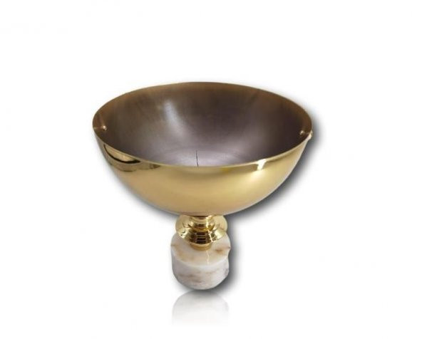 Crearthome Mermer Kaideli Metal Orkide Saksısı Gold C27A - 2