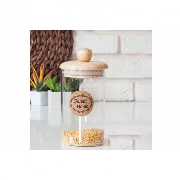 Perotti Bambu Kapaklı Cam Kavanoz Küçük Boy