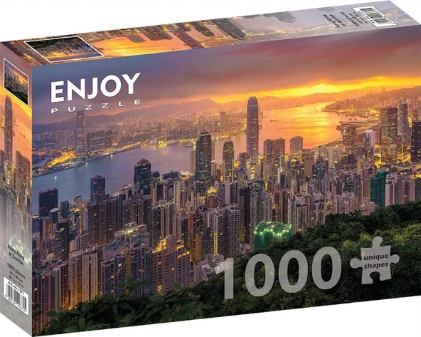 Enjoy 1000 Parça Hong Kong'da Gün Batımı Puzzle
