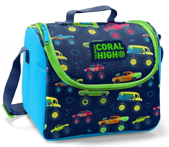 Coral High Monster Truck Baskılı Termoslu Beslenme Çantası - Erkek Çocuk