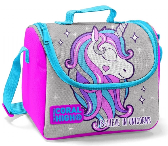 Coral High Pembe Unicorn Desenli Termoslu Beslenme Çantası - Kız Çocuk