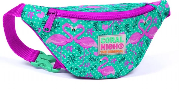 Coral High Yeşil Flamingo Bel Çantası - Kız Çocuk ürün görseli