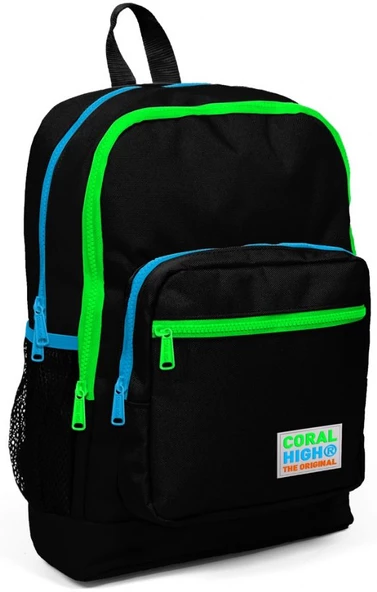 Coral High Siyah-Yeşil İlkokul ve Günlük Sırt Çantası - Erkek Çocuk
