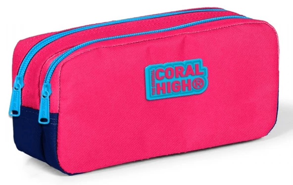 Coral High Kırmızı-Mavi İki Bölmeli Kalem Çantası