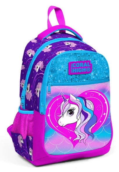 Coral High Mor Unicorn Baskılı İlkokul Sırt Çantası - Kız Çocuk ürün görseli