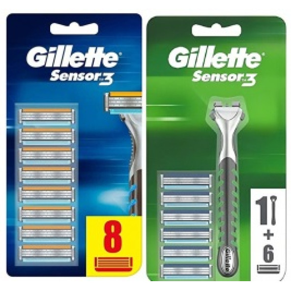 Gillette Tıraş Bıçağı 8'li+tıraş Makinesi +6 Yedek Bıçak