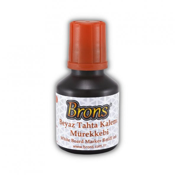 Turuncu Yazı Tahta Kalemi Doldurulabilir 2 Adet ve Silinebilir Mürekkep 30 ml 1 Adet Brons Yazı Tahta Kalem Seti - 2