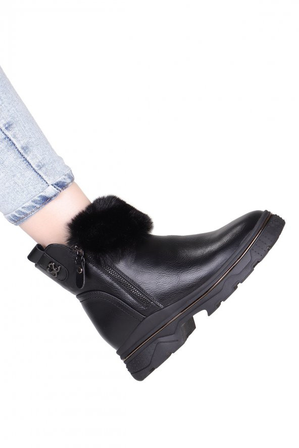 Vojo SS Guja Fashion İçi Kürklü Fermuarlı Kadın Bot - 8